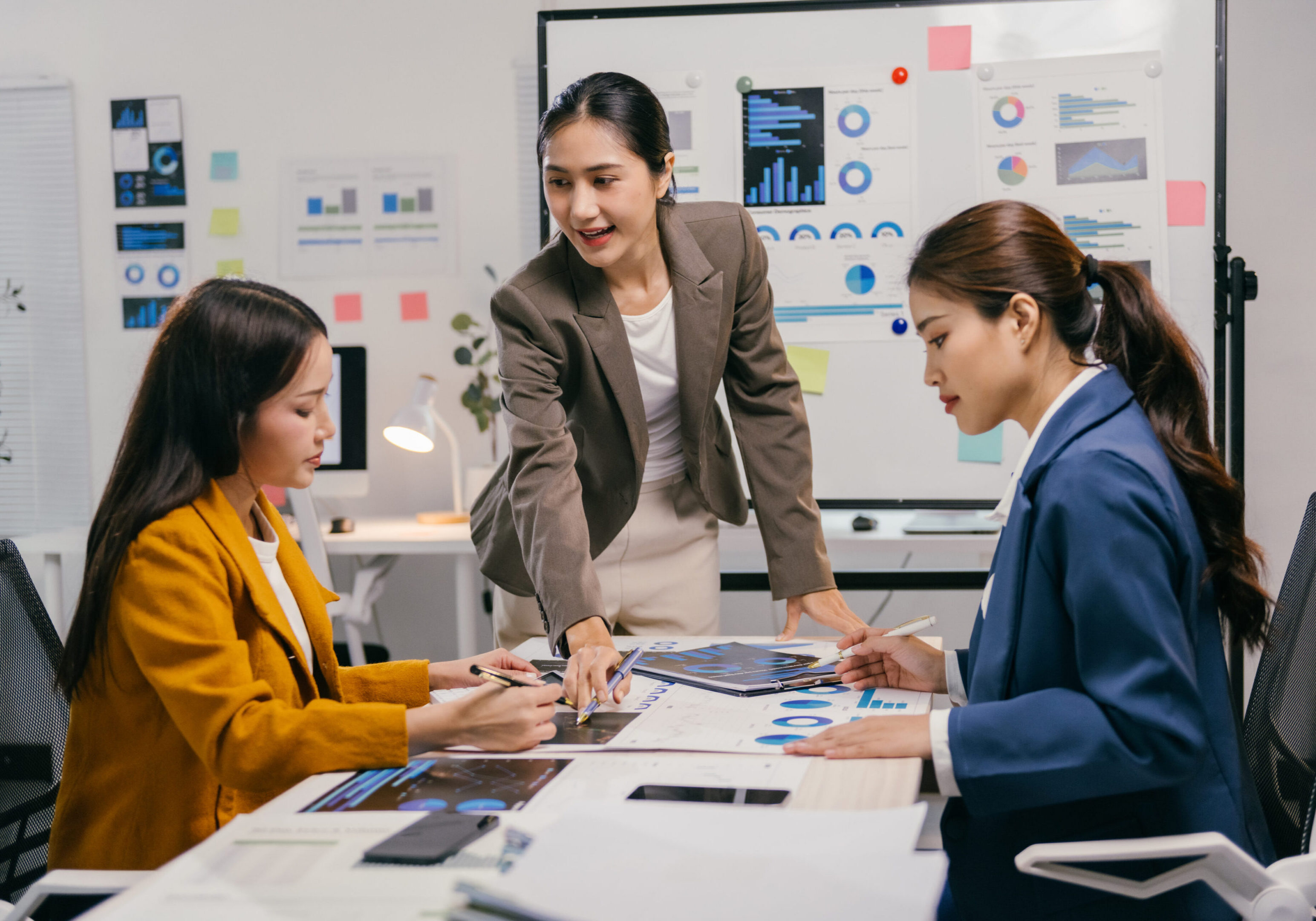 Team collaboration in modern office